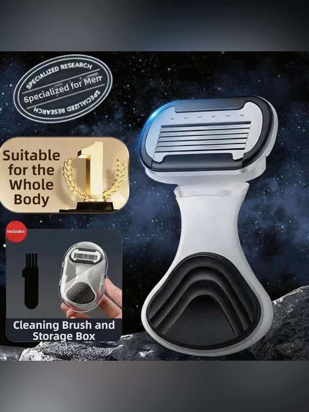 White and Black 5-Blade Razor with Protective Case - Picture 6 of 10